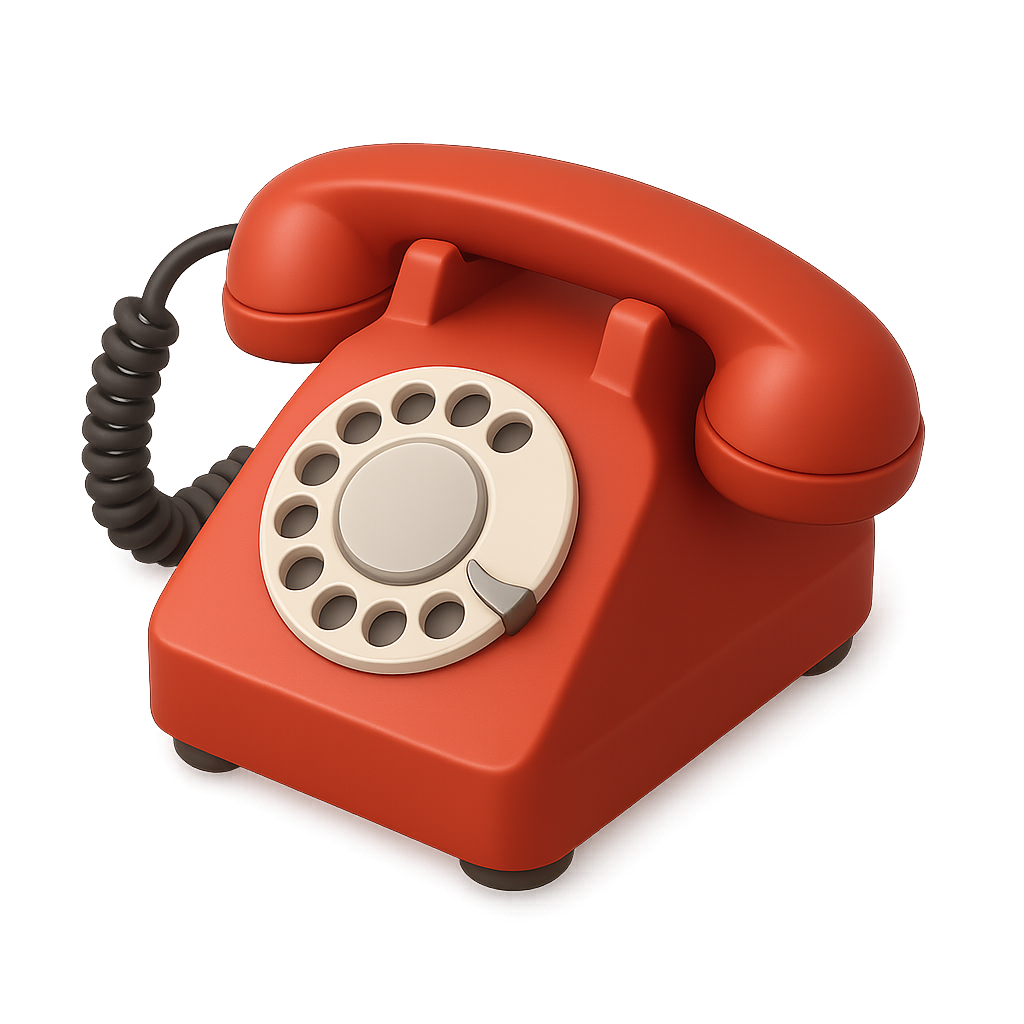 Téléphone filaire rouge  Lucien Fardel 3d Icone